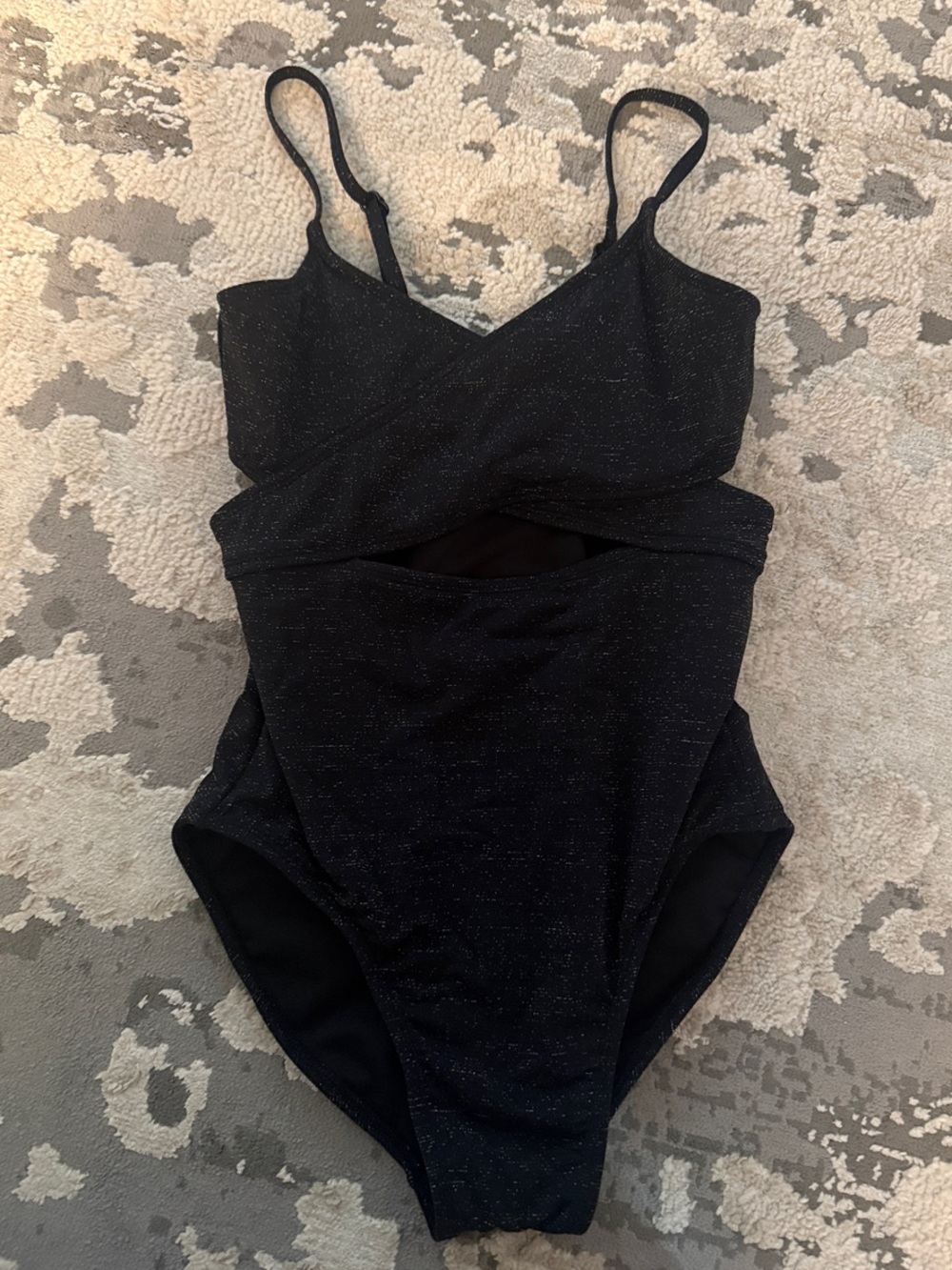 art class Black Sparkle Cutout Kids One-Piece Swimsuit